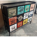 industrial metal cabinet vintage painting